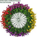 20 Bundles Artificial Flowers for Outdoor, Fake Plants Spring Decor,4Color - Image 4