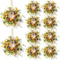 10 PCS Mini Fall Wreaths for Kitchen Cabinets Small Fall Hanging Wreath with Pumpkins Pinecones Berries Eucalyptus Thanksgiving Wreath for Front Door Window Cabinet Farmhouse Decor by Unknown