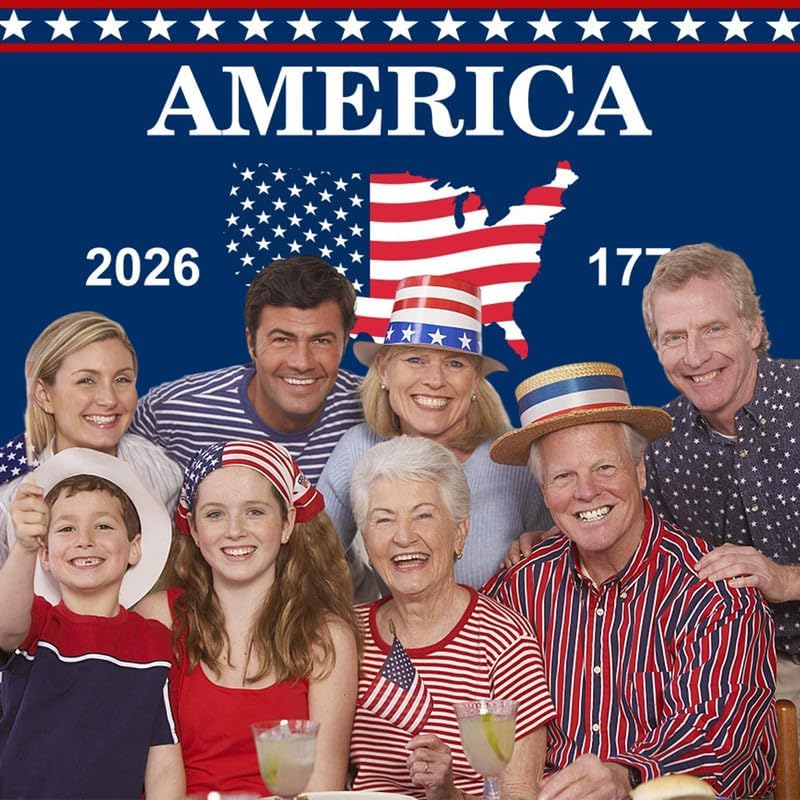 4th of July Backdrop Decorations 250th Anniversary USA Flag Patriotic Backdrop 20x10ft Banner Independence Day Photography Background Theme Party Decorations Supplies Photo Studio Props - Image 4