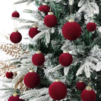 Velvet Christmas Ornaments Set 38Pcs Flocked Shatterproof Christmas Ornaments for Christmas Tree Decorations Xmas Decorative Hanging Christmas Ball Ornaments for Holiday Home Decor - Image 3