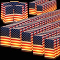 Sabary 100 Pcs Patriotic Luminary Bags USA Flag Flame Resistant Candle Reusable Paper Lantern for Independence Day 250 Anniversary Memorial Day Decorations Diwali Veterans Party by Sabary