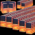 Sabary 100 Pcs Patriotic Luminary Bags USA Flag Flame Resistant Candle Reusable Paper Lantern for Independence Day 250 Anniversary Memorial Day Decorations Diwali Veterans Party by Sabary