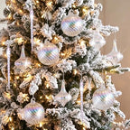18 Pcs Iridescent Christmas Glass Ornaments Ball Icicle Drop Ornaments - Image 2