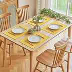 Softalker Faux Linen Cloth Placemats Set of 8-12 x 18 Inch, Mustard - Image 7