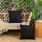 Kevin Textile Outdoor Waterproof 24”x24” Pillow Covers 2 Pack, Black - Image 7