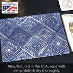 CounterArt Indigo Diamond Boxed Set of 4 Premium Hardboard Placemats - Image 4