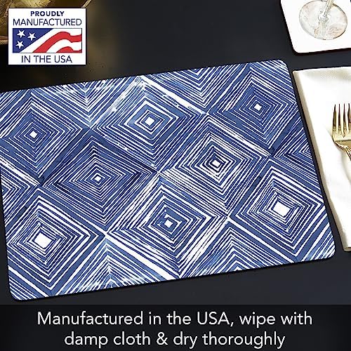 CounterArt Indigo Diamond Boxed Set of 4 Premium Hardboard Placemats - Image 4