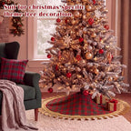 Blueweenly 48 Inch Christmas Tree Skirt, Red and Green Plaid - Image 5