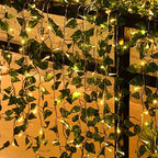 Unittype 15 Pcs 6.6 ft Fake Vines with Lights for Bedroom 300 LED, Ivy Leaf - Image 5