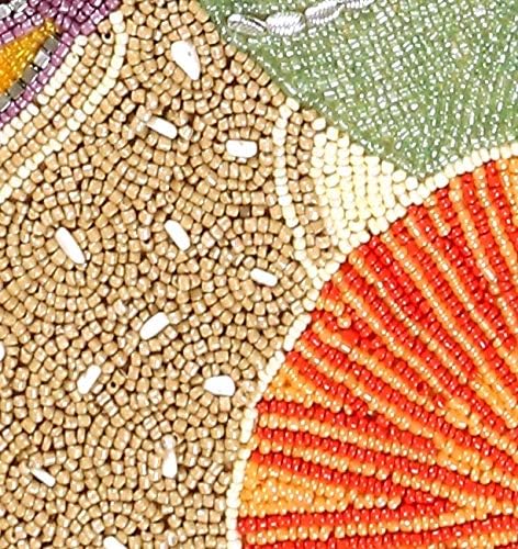 Lightnpro Seashell Hand Beaded Needlework Decorative Orange Blue Table Runner for Christmas Easter Fall Harvest Halloween Thanksgiving - A Beautiful Complement to Your Table Décor - 13x36 Inch - Image 4