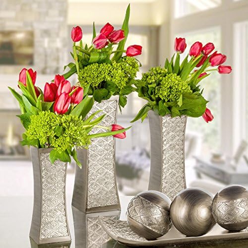 Creative Scents Dublin Silver Decorative Tray and Orbs Balls Set - Centerpiece Bowl with Balls for Dining room Table, Rustic Coffee Table Decor for Living Room Decor, Gift Boxed - Image 7