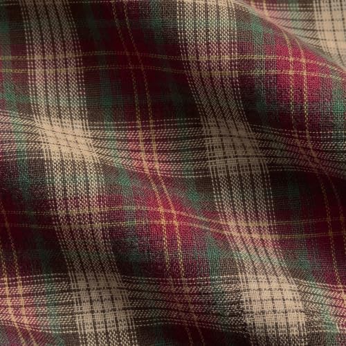 Solino Home 100% Pure Linen Table Runner Brown, Hunter's Plaid 14 x 90 in - Image 3