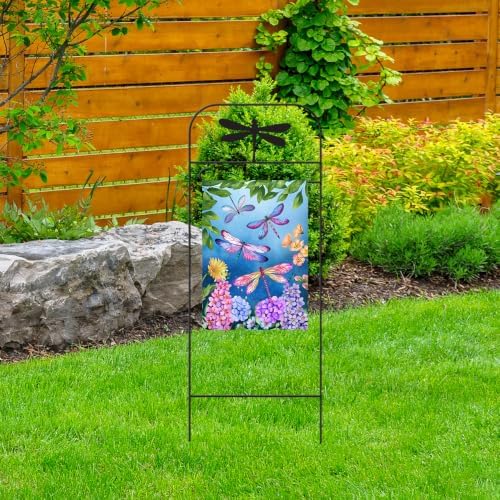 Briarwood Lane Everyday Wrought Iron Dragonfly Garden Flag Arbor 41x15 Garden Flag Decorative Arbor - Image 3
