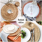 Small Round Placemats Set of 6, 11.8 Inch Water Hyacinth Woven Mats for Salad and Dessert Plates, Bistro Table, Kitchen Island and Bar Counter, Handwoven Wicker Boho Kitchen Decor (Not Charger Size) - Image 6