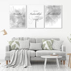 Set of 3 Islamic Floral Calligraphy Black White Canvas Painting Print Flower Wall Art Muslim Poster Decorative Pictures Living Room Decor No frame - Image 3