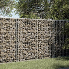 vidaXL Gabion Basket with Cover 39.4"x19.7"x39.4" Galvanized Iron - Image 2