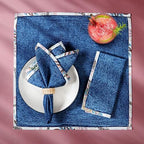 FINGERCRAFT Cloth Napkins Set of 12, 100% Cotton, 20x20 Inch, Denim Blue - Image 3