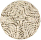 Round Woven Natural Corn Husk Placemat - Handmade Straw Braided Heat Resistant Non-Slip Table Mat for Kitchen Dining Table (20 Inch), TRYMPBZCD16 by MOJIU