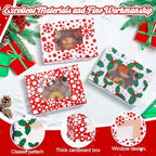 Tenceur 30 Pcs Christmas Cookie Box Window,8.3 x 5.9 x 3.7'',Classic - Image 5