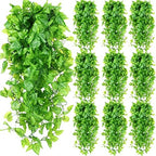 Hoteam 12 Pcs Artificial Hanging Greenery Plants, Marble Queen Pothos by Hoteam