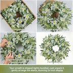 JORNOY 24inch Spring Wreath for Front Door Decor - Image 4