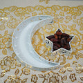 Eid Mubarak Moon Star Tray, Ramadan Decoration Ramadan Trays, Muslim Wooden Plate Tray Moon Star Shaped Food Fruit Serving Tray, Eid Mubarak Dessert Tray for Ramadan Festival Party(Silver A1) by TITA-DONG