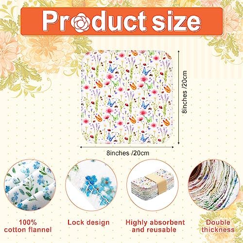 Kinlop 24 Pcs Back to School Lunchbox Cloth Napkins Bulk Summer Reusable - Image 2