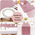 Sugargirl 10 Packs 12 x 72 inches Sequin Table Runner, Glitter Rose Pink Table Runner for Birthday Party Supplies Wedding Holiday Celebration Event Decorations - Image 6
