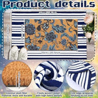 Moucuny 2 Pcs Navy Blue Coir Doormat and Stripe Rug Outdoor - Image 5