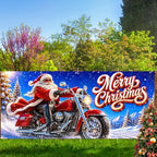 7x16FT Christmas Santa Claus Motorcycle Garage Door Cover Decorations Christmas Garage Door Banner for Outdoor Indoor Christmas Decorations Party Photography Backdrop - Image 6