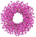 26 Inch Spring Wreaths for Front Door Large Spring Door Wreath Easter Valentines Wild Floral Summer Wreaths Outside All Season for Farmhouse Porch Wall Wedding Living Room Home Decor(Rose Red) by LZNPAArtificialPlants