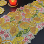 Enliven Handmade Lemon & Leaves Beaded Table Runner, 13x36 Inches Lightweight Decorative Table Runner, Perfect For Dining/Wedding/Party/Everyday Use & Easy To Clean, Elegant Beaded Runner (Multicolor) by Enliven