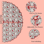Ridhi Prune Red Hand Block Print Cotton Christmas Tree Skirt 40 Inch - Image 3