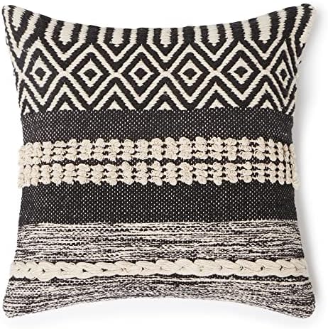 · REDEARTH · Textured Handwoven Throw Pillow Cases - Char Delineate Black - Image 3