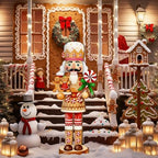 Christmas Snowman Wooden Porch Sign Decor, 40 Inch, Nutcracker - Image 3