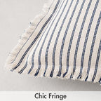 MIULEE Navy Blue Striped Euro Decorative Throw Pillow Covers, 22x22 - Image 2