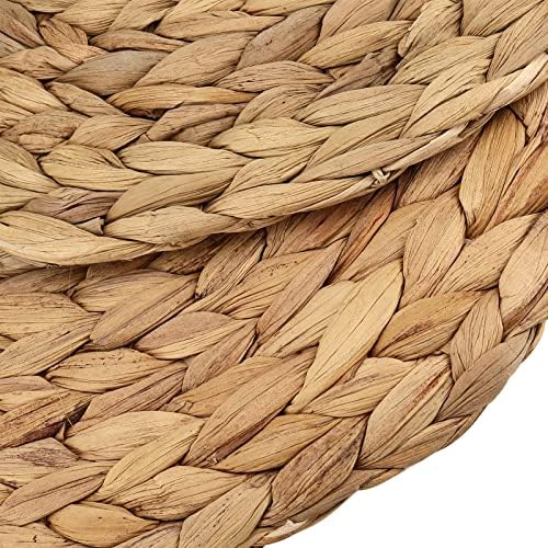 JEUIHAU Set of 8 Water Hyacinth Braided Placemat, 13 Inch Round Placemats Rattan Placemats, Natural Wicker Seagrass Rattan Placemats for Dining Table, Decoration - Image 3