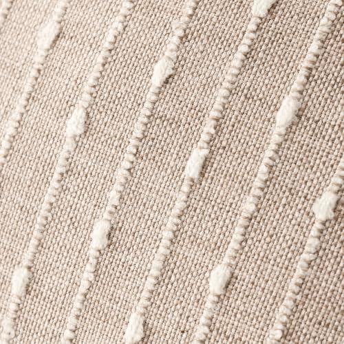 Foindtower Decorative Striped Boucle Throw Pillow Cover 24x24 Natural Beige - Image 2