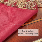 Luxury Vintage Design Table Runner 90 inches Long Embroidery Jacquard Fabric with Multi-Tassels Table Runners for Dining Room Dresser Christmas Thanksgiving Party Decorations (Red, 12X90inch) - Image 6
