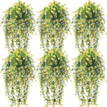 Hotop 6 Pcs Artificial Hanging Plants Ivy Vine with Flowers, Yellow by Hotop