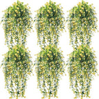 Hotop 6 Pcs Artificial Hanging Plants Ivy Vine with Flowers, Yellow by Hotop