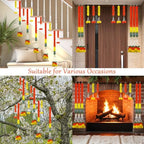 11PCS Diwali Decorations Marigold Garland for Home, Artificial Marigold with Bells and Leaves Long Strands for India Wedding, Pooja Decor, Marigold Flowers for All Year Decoration - Image 6