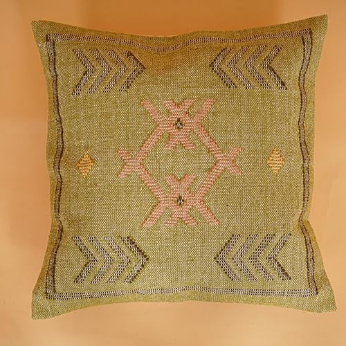 Indian Cotton Cushion Cover Sabra Kilim Pillow Cover Designer Decorative Sofa 18x18 Inche Handwoven Cushion Case for Farmhouse Home Decor Spring Decorative Pillow (Pattern 2) - Image 3