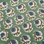 Ridhi Basil Green Floral Block Print Throw Pillow Covers 18x18 Inch - Image 6
