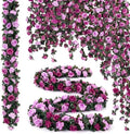 Suncalla 30 Pcs 246ft Flower Garland Artificial Vine with Green Leaves Hanging Fake Flower Vines Ivy Garlands Wall Garden Decor for Room Wedding Birthday Arch Decor (Purple) by Unknown