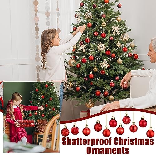 Shappy 216 Pcs Mini Christmas Ball Ornament 1.18 Inch,Red - Image 6