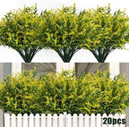 RECUTMS 20 Bundles Outdoor Artificial Flower UV Resistant Fake Stems Plants by RECUTMS