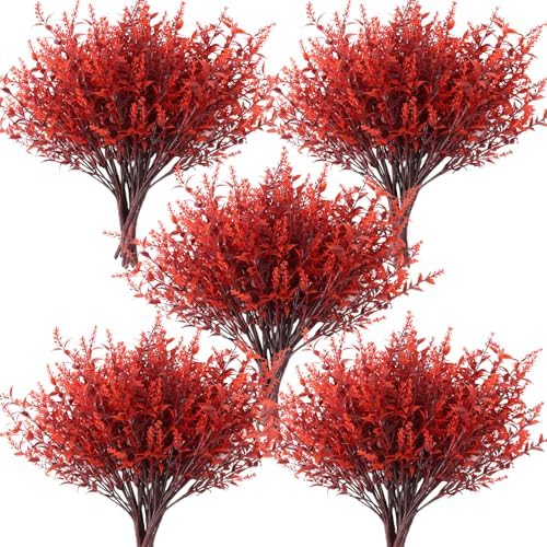 RECUTMS Artificial Fall Flowers Lavender Fake Burgundy Plants Gothic 36Pcs - Image 2