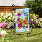 Evergreen Scroll American Garden Flag Stand Leaves Vine | Premium Metal Iron Flag Holder Stand | Fits 12x18 Garden Flags for Outside Deck Patio | Weatherproof Outdoor - Image 2