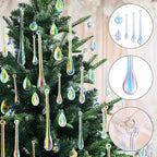 Vercraft 100 Pcs Christmas Tree Acrylic Hanging Ornaments, Laser Color - Image 3